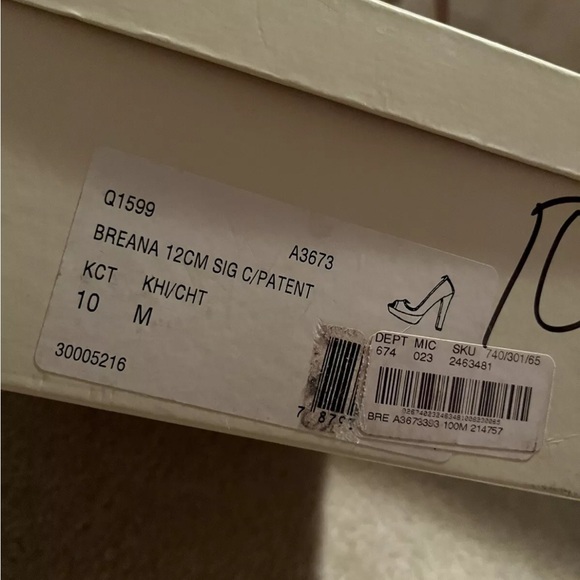 Coach Breana Signature Canvas and Patent Peep Toe Platform Heels- Size 10M - Picture 7 of 7